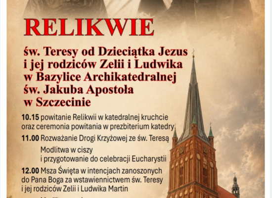 Plan nawiedzenia relikwii św. Teresy z Lisieux 